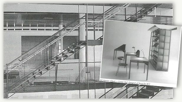 Image of the library under construction and furniture 