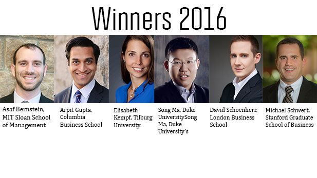 AQR Top Finance Graduate Award 2016 winnners
