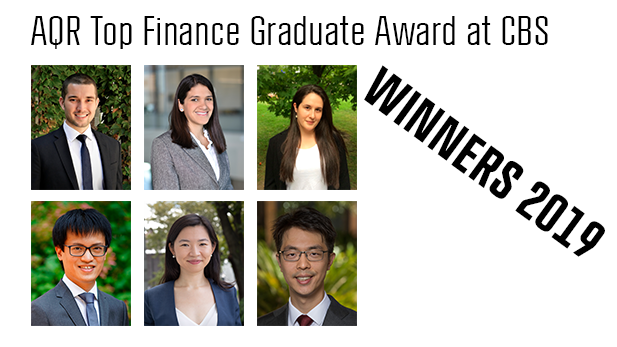 AQR Top Finance Graduate Award winners 2019