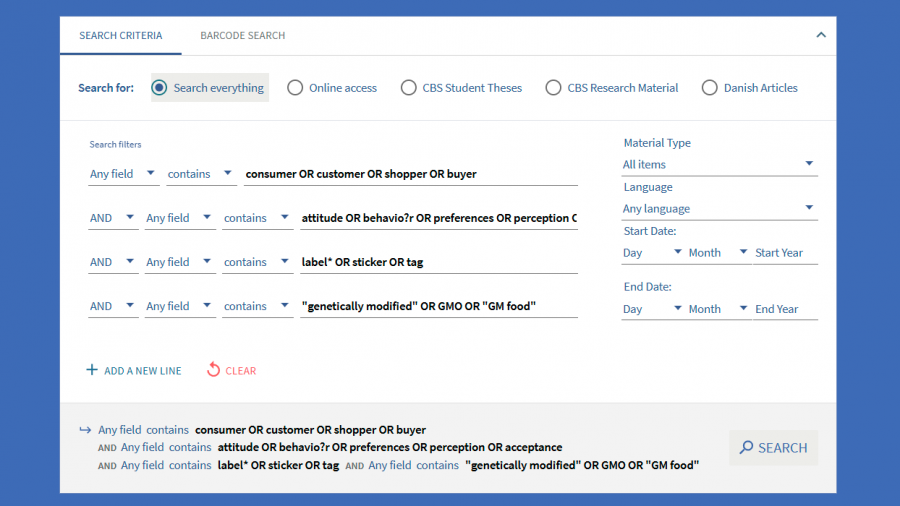 Emneordene er indsat i Libsearch - avanceret søgning
