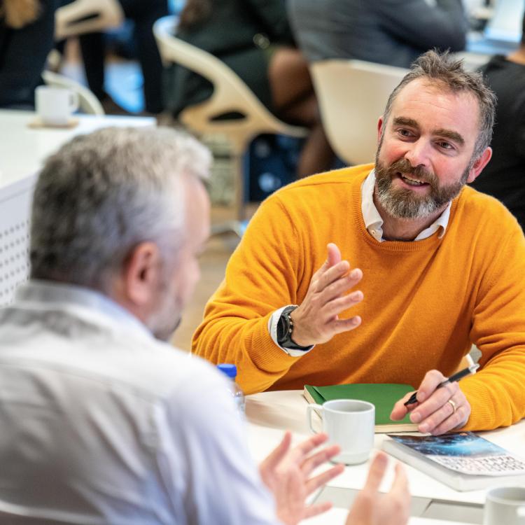 CBS EMBA participants collaborating in a study session