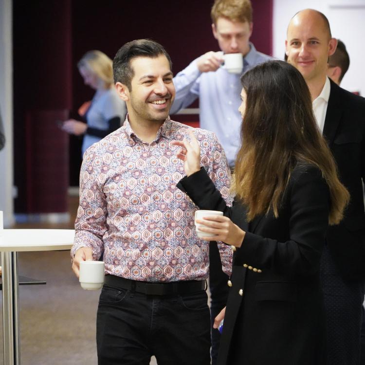 EMBA participants at networking event
