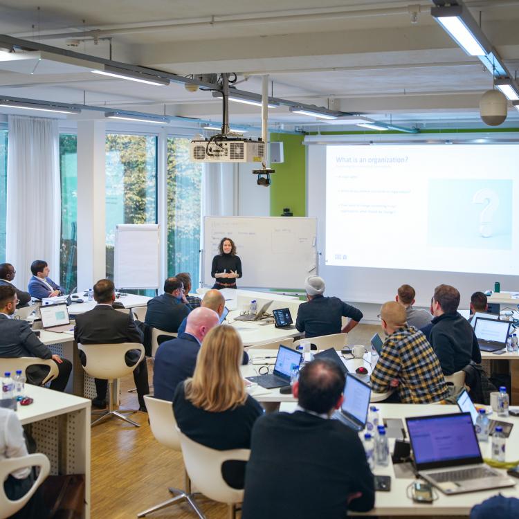 Lecture in progress at the Blue MBA
