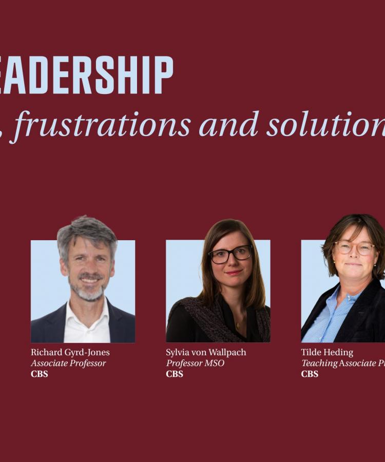 Plakat med billede af talere samt tid og sted for eventet: 25 februar 2026, 16.00-18.00 på CBS Solbjerg Plads