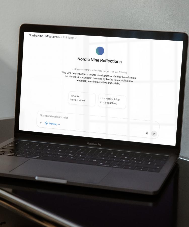 Laptop with Nordic Nine bot in browser