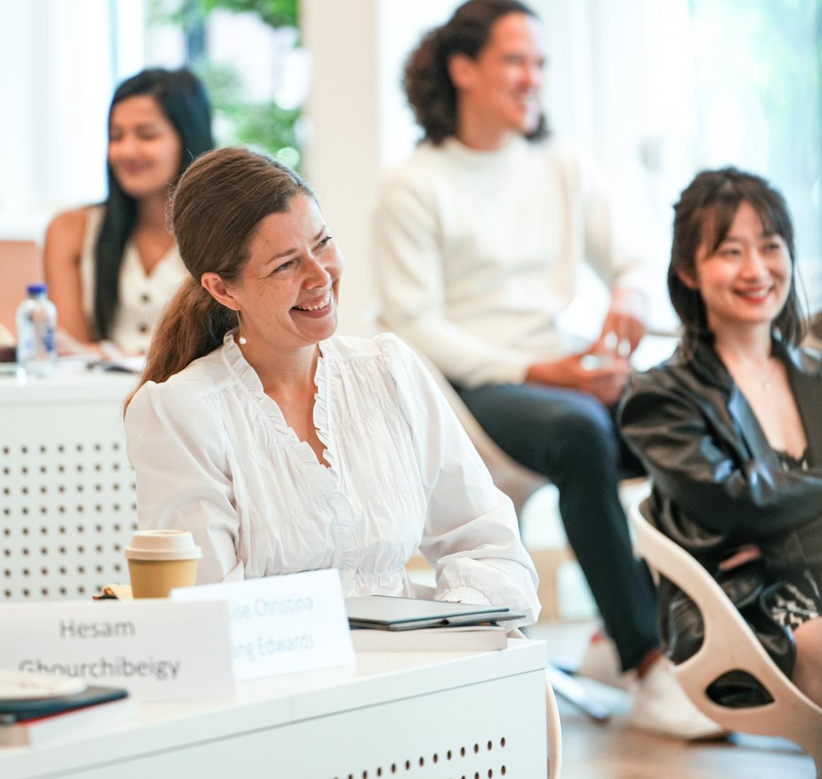 Louise Vang Edwards in MBA class