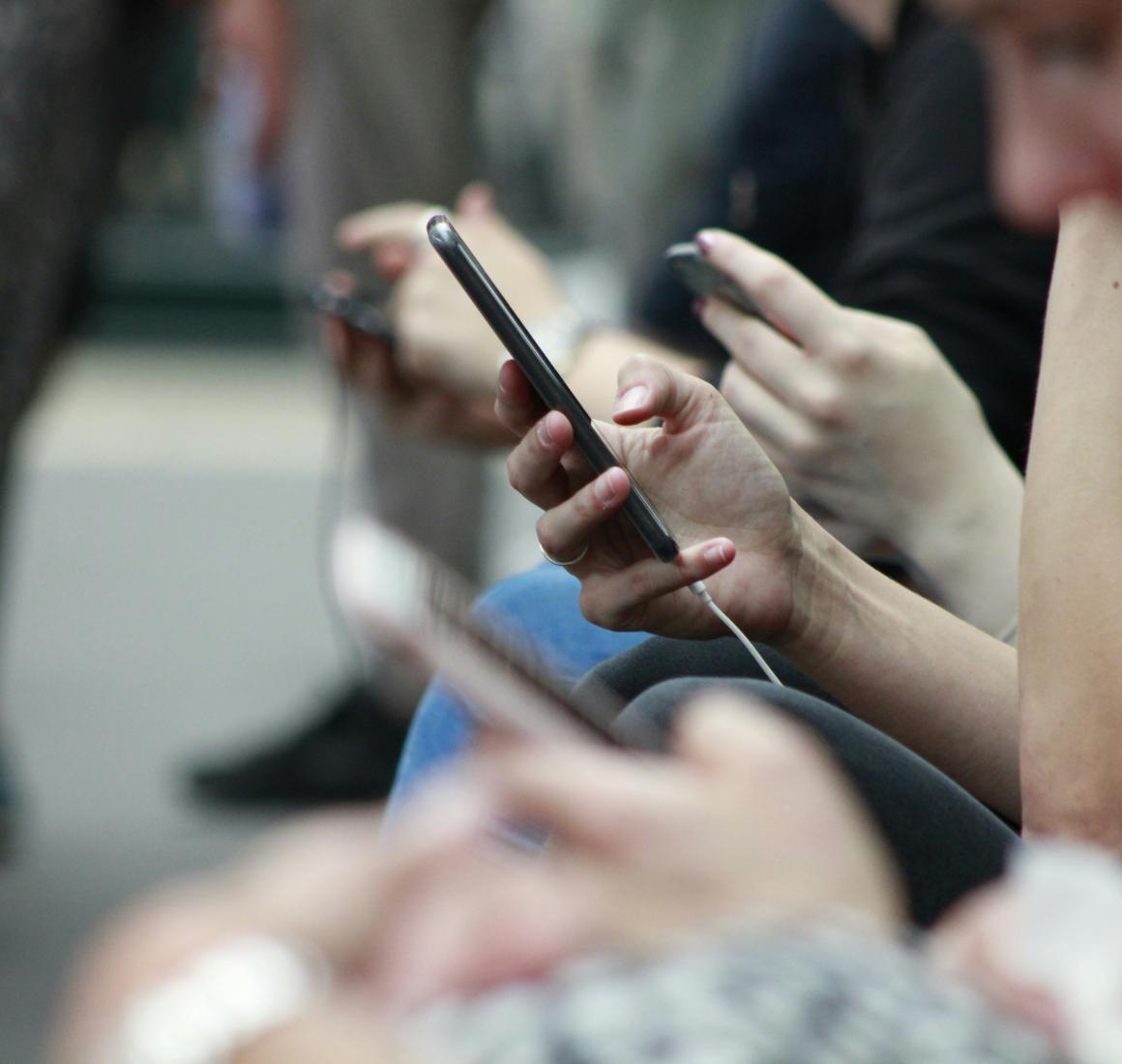 Hands with phones