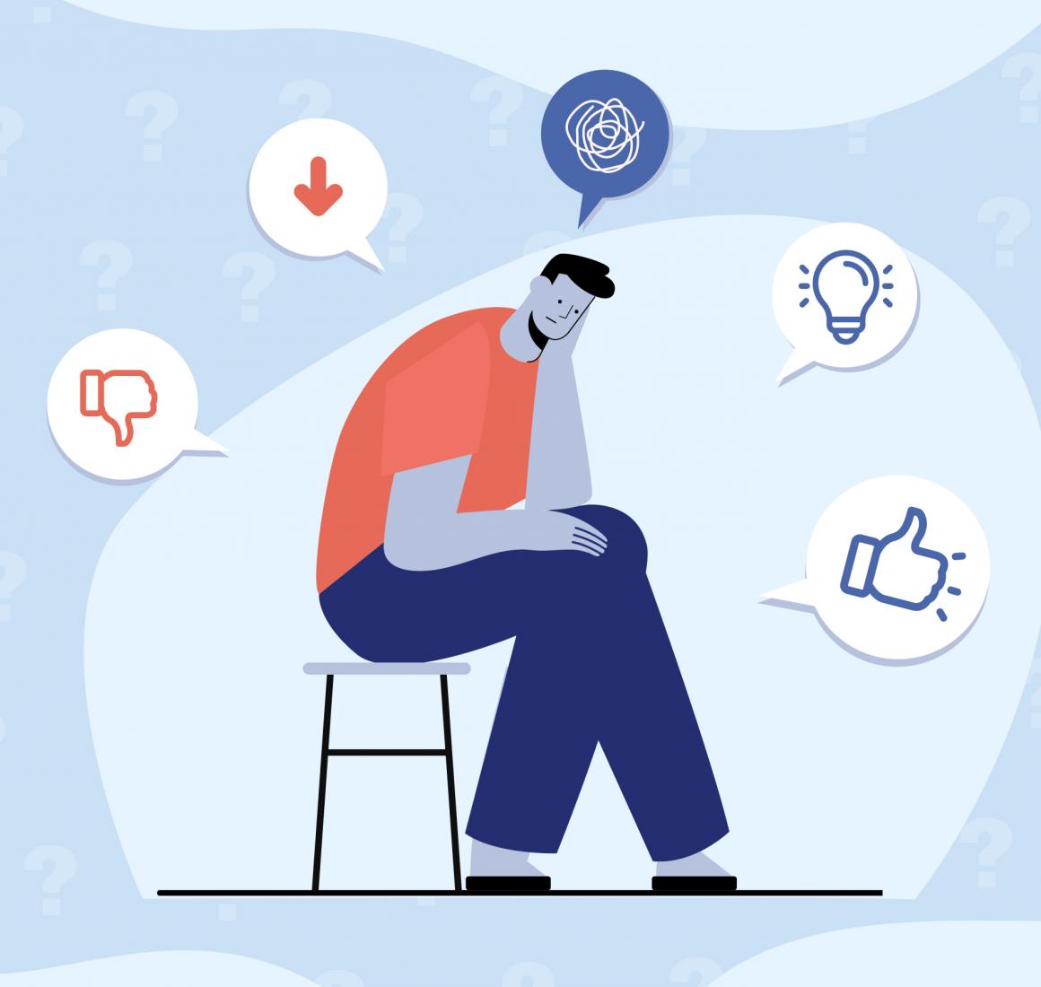 sitting man contemplating failure