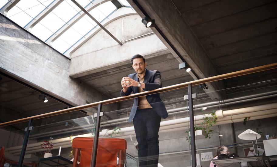 Portrait of Stephan Rosenkilde in urban surroundings
