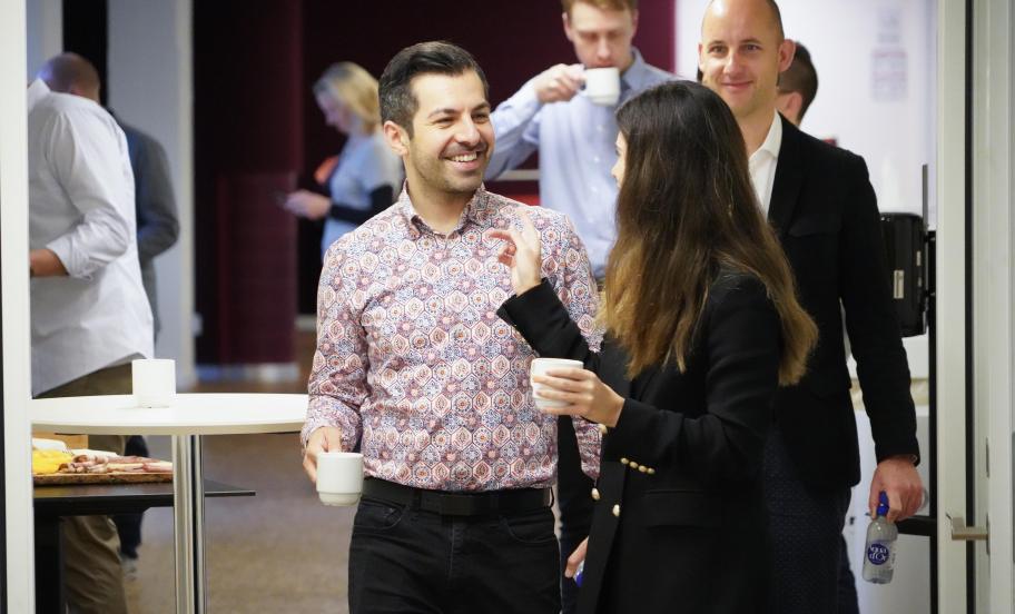 EMBA participants at networking event