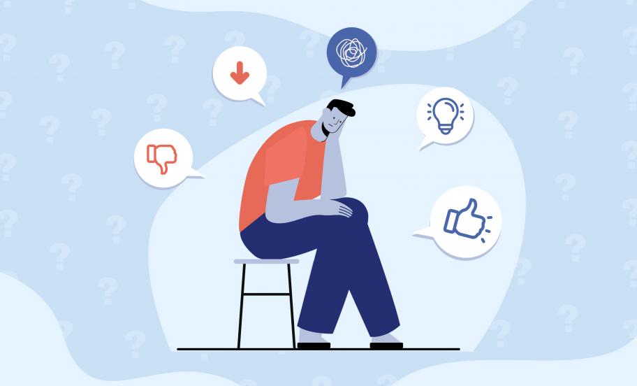 sitting man contemplating failure